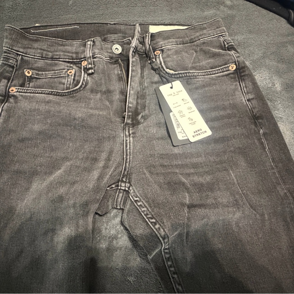 rag & bone Men's Skinny Jeans in Washed Black